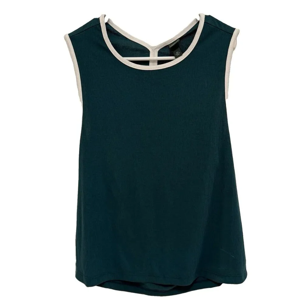 Wild Fable Tank Top 2XL Dark Teal Green Cropped Ribbed NWT Plus Size